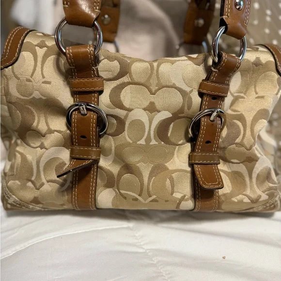 Coach Chelsea Optic Signature Jacquard/Leather Satchel - Picture 9 of 13